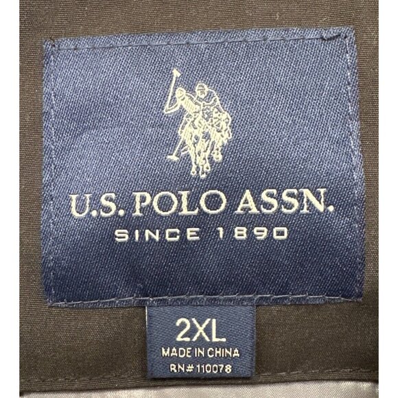 U.S Polo Assn USPA Golf Jacket Mens 2XL Black Full Zip Logo - Picture 5 of 8
